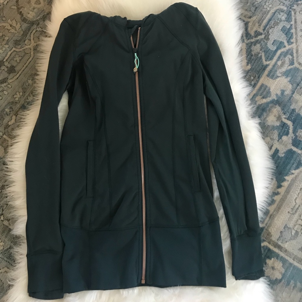 Lululemon emerald green rose gold workout hoodie